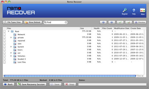 Undelete Mac Files - Data View Screen